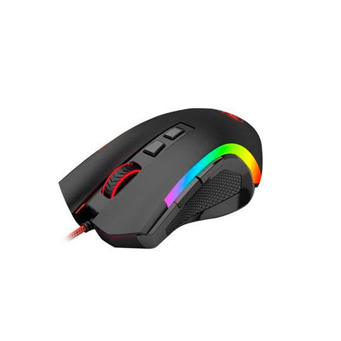 MOUSE REDRAGON GRIFFIN M607 GAMER OPTICO ERGONOMICO ALAMBRICO USB-A 7200DPI 7 BOTONES PROGRAMABLES RGB NEGRO (M607)