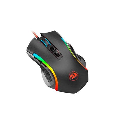 MOUSE REDRAGON GRIFFIN M607 GAMER OPTICO ERGONOMICO ALAMBRICO USB-A 7200DPI 7 BOTONES PROGRAMABLES RGB NEGRO (M607)