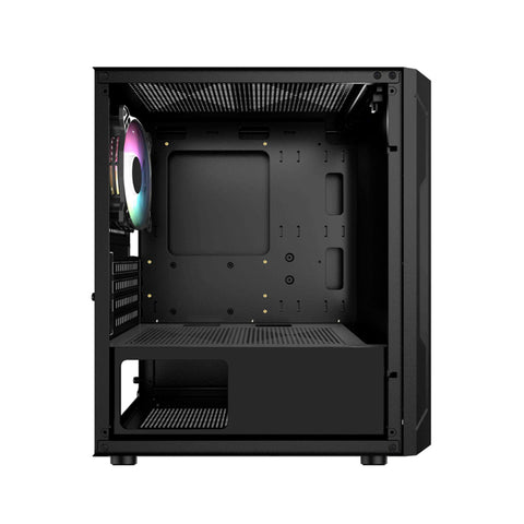 GABINETE BALAM RUSH GAMER ARTIC GI725 MATX MICRO TORRE 3 VENTILADORES PANEL IZQ CRISTAL + FRENTE COLMENA + FULL COLOR BOX  SIN FUENTE NEGRO (BR-936118)