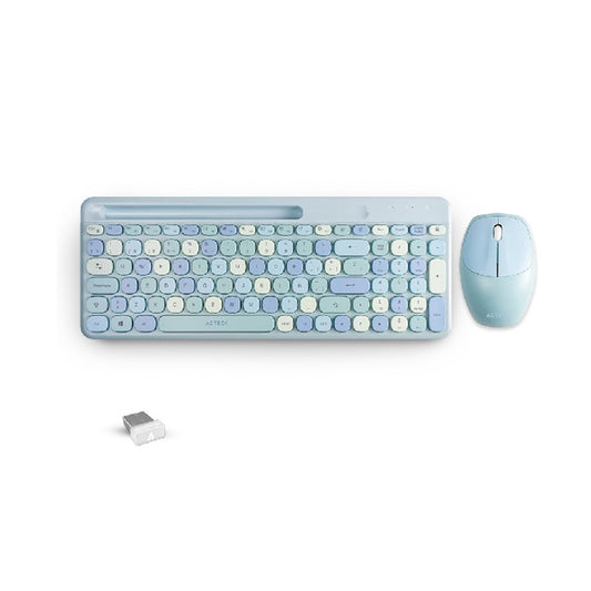 KIT TECLADO Y MOUSE CREATOR CHIC COLORS MK470 INALAMBRICO AZUL (AC-935197)