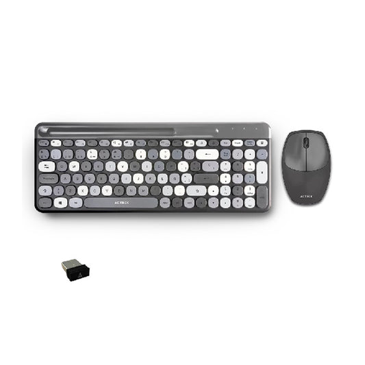 KIT TECLADO Y MOUSE CREATOR CHIC COLORS MK470 INALAMBRICO GRIS (AC-935180)