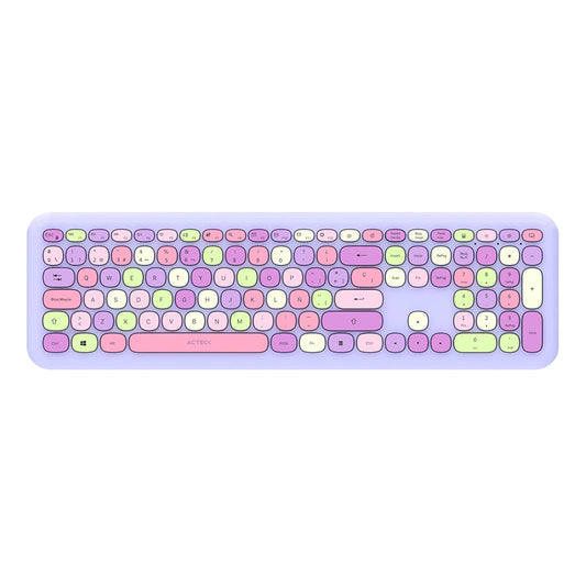 KIT TECLADO Y MOUSE CREATOR CHIC COLORS MK475 INALAMBRICOS USB MORADO (AC-935173)