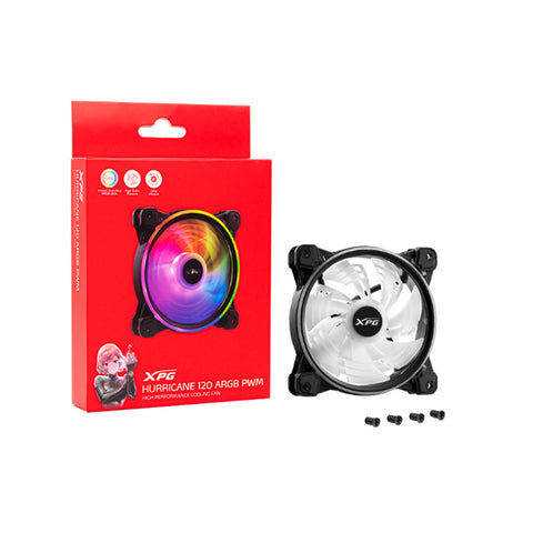 VENTILADOR XPG HURRICANE 140 ARGB 140MM 600-2000RPM NEGRO (HURRICANE140ARGBPWM-BKCWW)