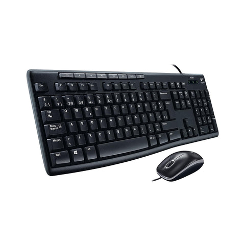 KIT DE TECLADO Y MOUSE LOGITECH ALAMBRICO TECLAS MULTIMEDIA USB NEGRO (920-002716)