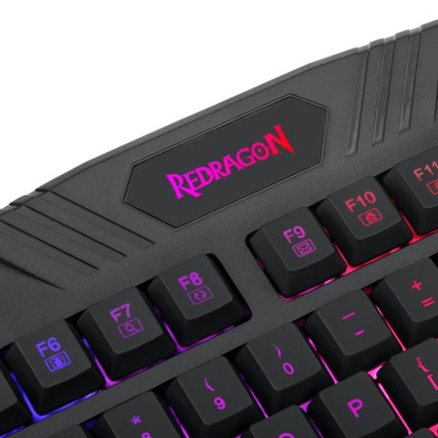 TECLADO GAMER REDRAGON HARPE PRO K503A ALAMBRICO ESPANOL REPOSAMUNECAS RGB FULL TECLAS DEDICADAS RGB NEGRO (K503A-RGB-SP)