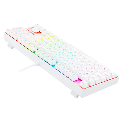 TECLADO GAMER REDRAGON KUMARA BLANCO K552W ALAMBRICO SWITCH ROJO FUNCION MULTIMEDIA ESPAÑOL ILUMINACION RAINBOW ANTISALPICADURAS (K552W-KR-SP)