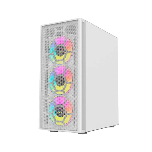 GABINETE BALAM RUSH DRAGONFLY II MESH GM740 CON VENTANA MINI-TOWER ATX USB 3.0 SIN FUENTE 4 VENT RGB BLANCO (BR-935999)