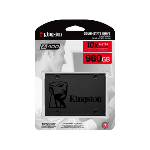 UNIDAD DE ESTADO SOLIDO SSD KINGSTON 960GB SATA 3 2.5 550/350 MB/S R/W SA400S37/960G