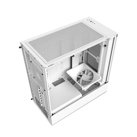 GABINETE NZXT H5 FLOW CON VENTANA USB SIN FUENTE 2 VENTILADORES BLANCO (CC-H51FW-01)