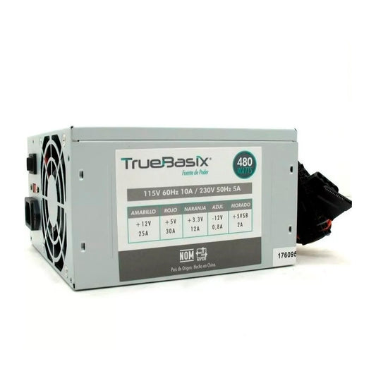 FUENTE DE PODER TRUEBASIX  480W 24PIN/2 S-ATA PLATA (TB-05003)