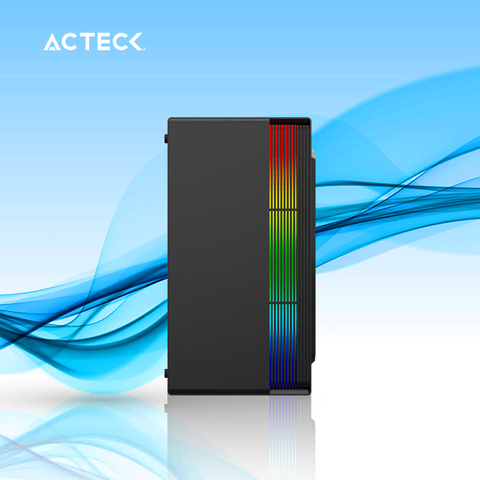 GABINETE ACTECK FUSION II GI440  MICRO TORRE FUENTE 500W PANEL IZQ ACRILICO RGB NEGRO (AC-935753)