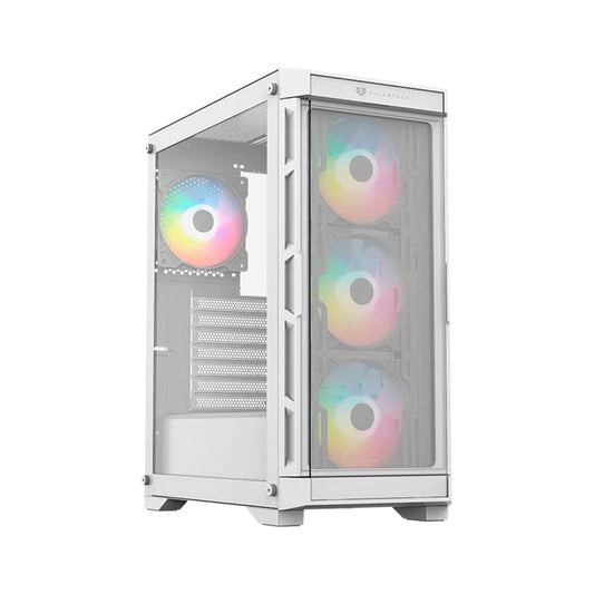 GABINETE BALAM RUSH CARBONO TWIN MATE 500 VENTANA RGB MIDI TOWER ATX/MICRO-ATX/MINI-ITX SIN FUENTE 4 VENTILADORES RGB BLANCO (BR-938846)