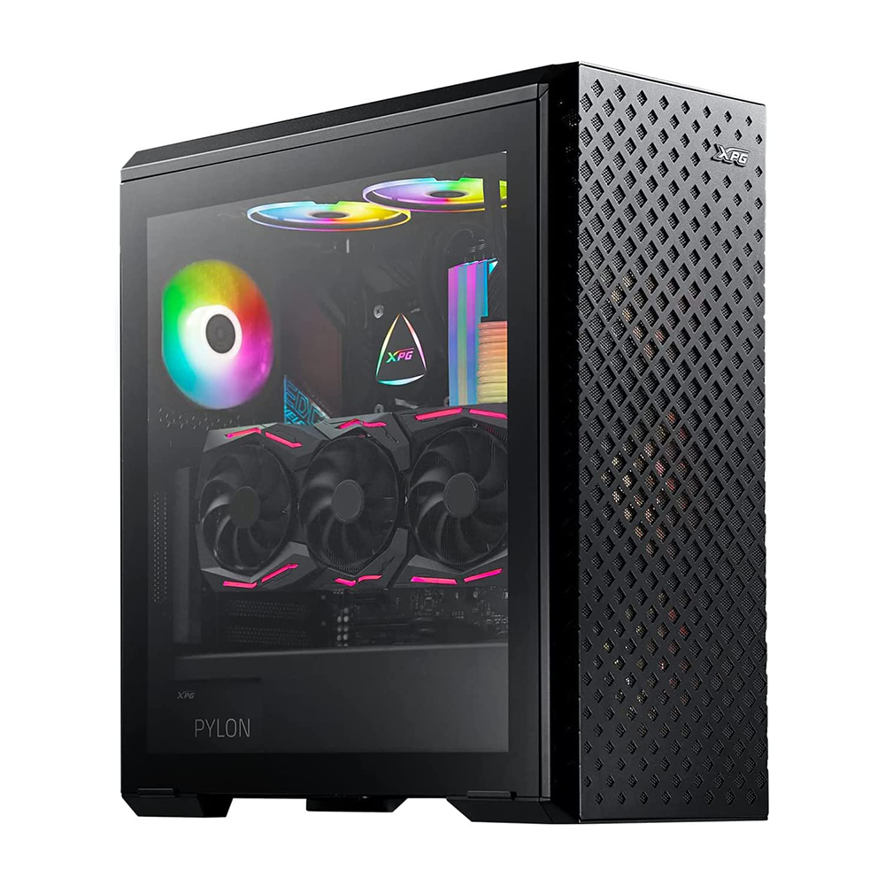 GABINETE ADATA XPG DEFENDER EATX MEDIA TORRE VIDRIO TEMPLADO MINI ITX USB 3.0 SIN FUENTE 3 VENTILADORES NEGRO (DEFENDER-BKCWW)