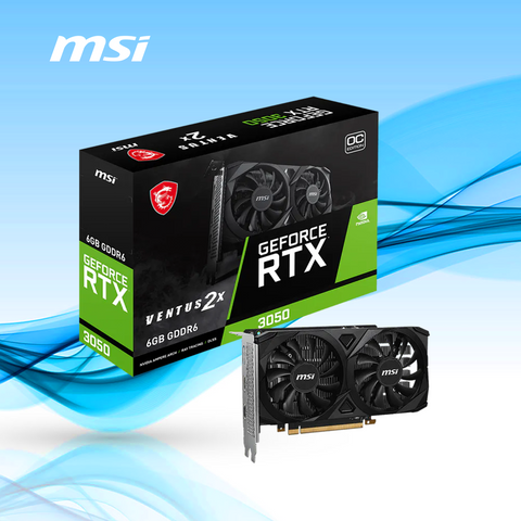 TARJETA DE VIDEO MSI NVIDIA GEFORCE RTX 3050 VENTUS 2X 6G OC, 6GB 96-BIT GDDR6, PCI EXPRESS X8 4.0 (RTX 3050 VENTUS 2X 6G OC)