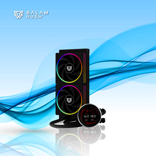 ENFRIAMIENTO LIQUIDO BALAM RUSH 240 HYDROX EXPERT HYX24 DISPLAY PARA MONITOREO DE TEMPERATURA + RGB 2X120MM NEGRO (BR-941846)