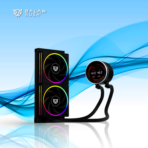ENFRIAMIENTO LIQUIDO BALAM RUSH 240 HYDROX EXPERT HYX24 DISPLAY PARA MONITOREO DE TEMPERATURA + RGB 2X120MM NEGRO (BR-941846)