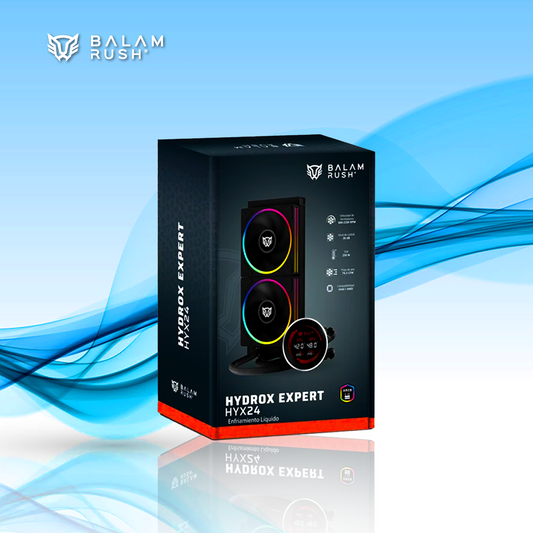 ENFRIAMIENTO LIQUIDO BALAM RUSH 240 HYDROX EXPERT HYX24 DISPLAY PARA MONITOREO DE TEMPERATURA + RGB 2X120MM NEGRO (BR-941846)