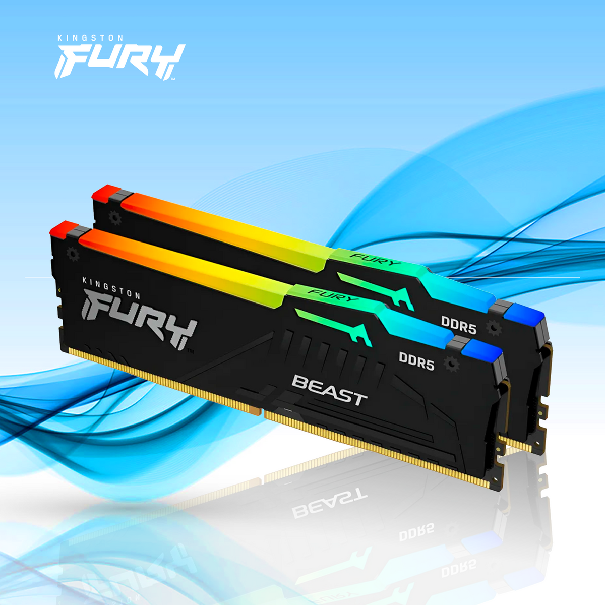 Memoria RAM Kingston Fury Beast RGB DDR5 5600MHz 16GB Kit 2 X 8GB CL40 Xmp