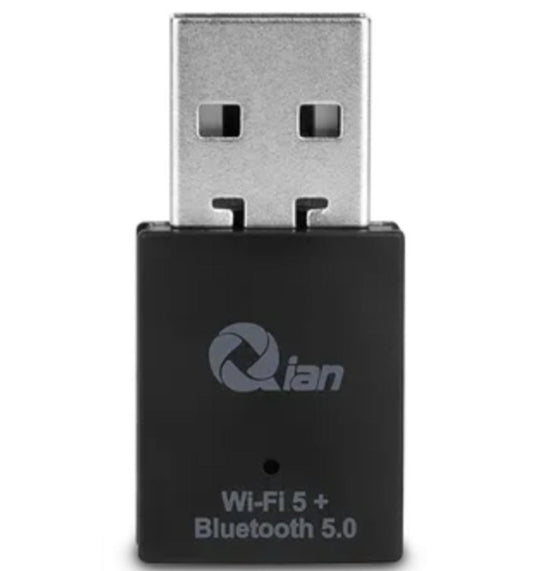 ADAPTADOR DE RED QIAN USB INALAMBRICO BLUETOOTH 5.0 Y WIFI 2.4G/5GH DOBLE BANDA (QYW-033WB)