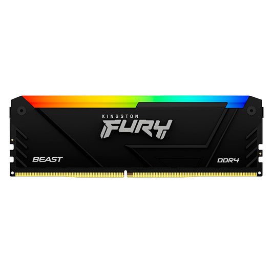 MEMORIA RAM DIMM KINGSTON FURY BEAST RGB DDR4 32GB 3200MHZ CL16 NEGRO (KF432C16BB2A/32)