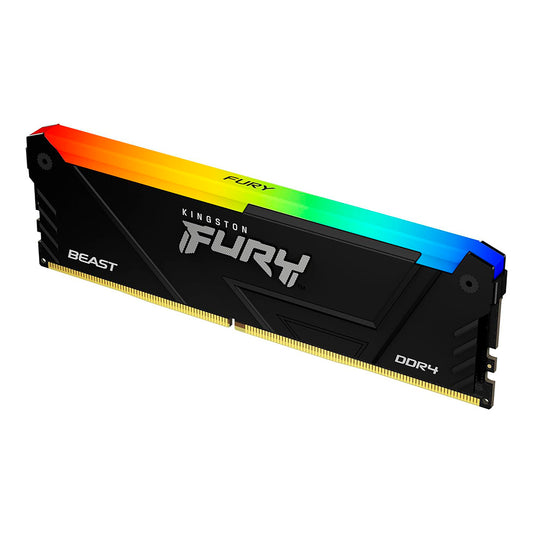 MEMORIA RAM DIMM KINGSTON FURY BEAST RGB DDR4 32GB 3200MHZ CL16 NEGRO (KF432C16BB2A/32)