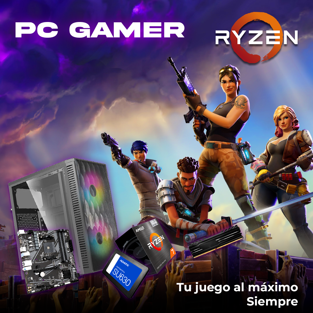 PC Gamer AMD Ryzen 7 5700G Tarjeta A520 Memoria 16GB SSD 480GB Wifi