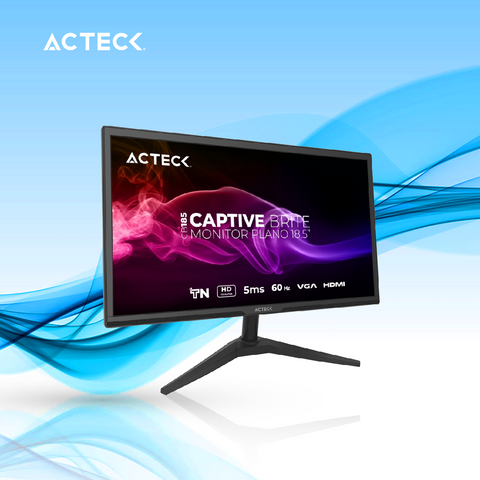 MONITOR ACTECK CAPTIVE BRITE CB186 LED 18.5 PULGADAS 1920X1080 FULL HD 60HZ HDMI NEGRO (AC-944526)