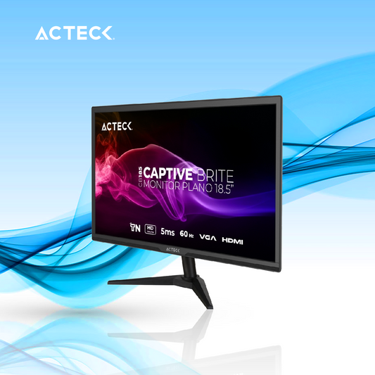 MONITOR ACTECK CAPTIVE BRITE CB186 LED 18.5 PULGADAS 1920X1080 FULL HD 60HZ HDMI NEGRO (AC-944526)