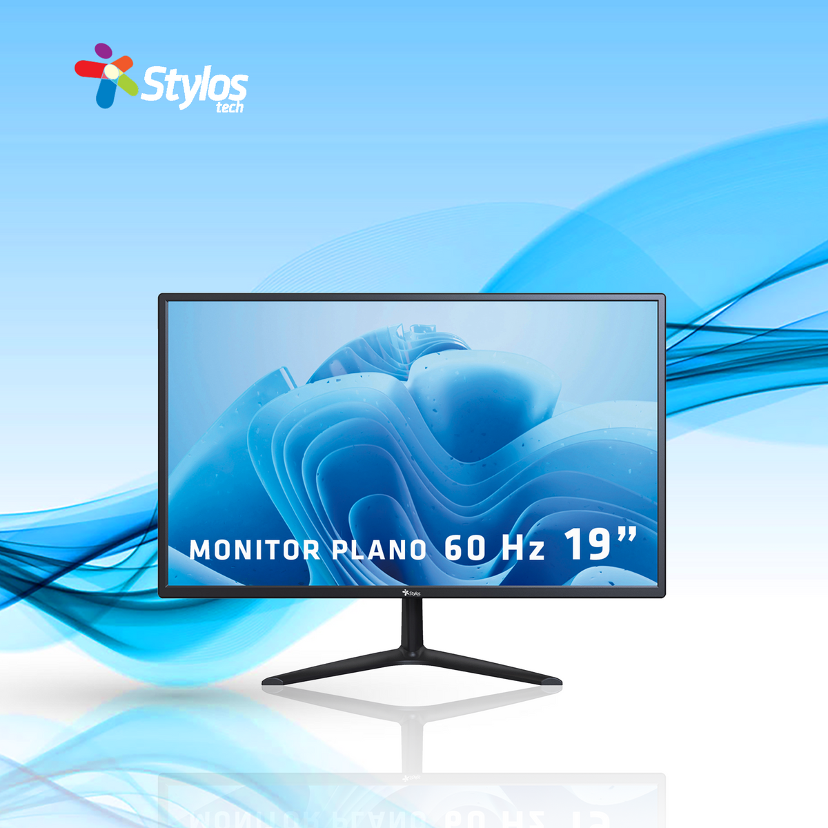 MONITOR STYLOS 19 PULGADAS HD 1440X900 PX VGA Y HDMI 60HZ 5MS NEGRO (STPMOT3B)
