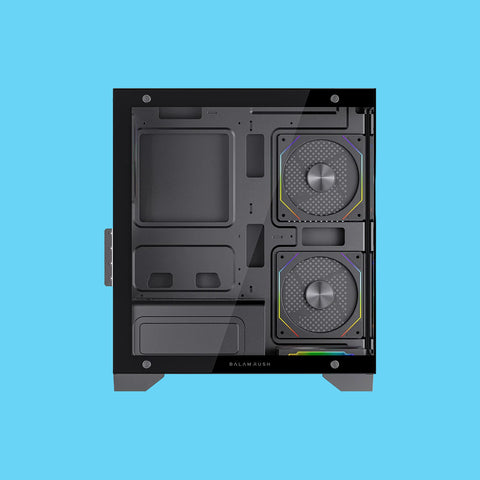 GABINETE BALAM RUSH TANK PERFORM 3600 MINI-TOWER MICRO-ATX/MINI-ITX USB 2.0/3.0 SIN FUENTE 4 VENTILADORES INSTALADOS NEGRO (BR-941631)