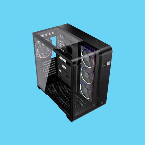 GABINETE BALAM RUSH TANK EXPERT CURVE 7400 MIDI-TOWER ATX/MICRO-ATX/MINI-ITX USB 2.0/3.0 SIN FUENTE 4 VENTILADORES INSTALADOS NEGRO (BR-941594)