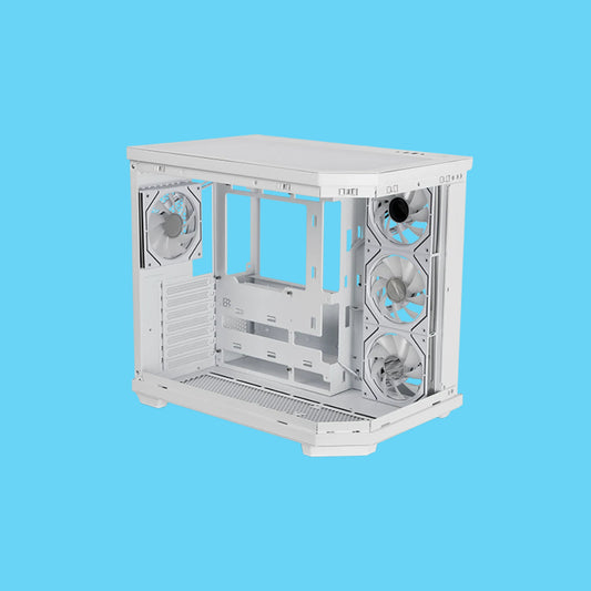 GABINETE BALAM RUSH TANK MASTER 9600 TB VENTANA RGB MIDI-TOWER SIN FUENTE 3 VENTILADORES RGB INSTALADOS BLANCO (BR-938686)