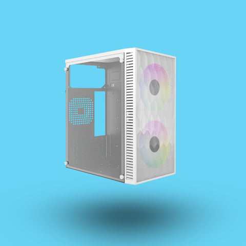 GABINETE ACTECK FUJI GC470 CON VENTANA DE CRISTAL MINI-TOWER MICRO-ATX/MINI-ITX USB 2.0 CON FUENTE DE 500W 2 VENTILADORES INSTALADOS BLANCO (AC-939515)