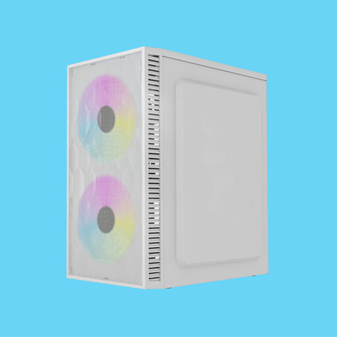 GABINETE ACTECK FUJI GC470 CON VENTANA DE CRISTAL MINI-TOWER MICRO-ATX/MINI-ITX USB 2.0 CON FUENTE DE 500W 2 VENTILADORES INSTALADOS BLANCO (AC-939515)