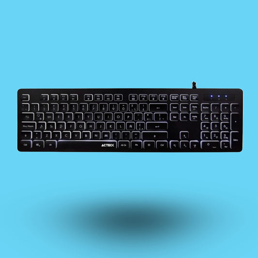 TECLADO ALAMBRICO ACTECK INSPIRE TS425 USB RETROILUMINADO LED COLOR NEGRO (AC-932618)