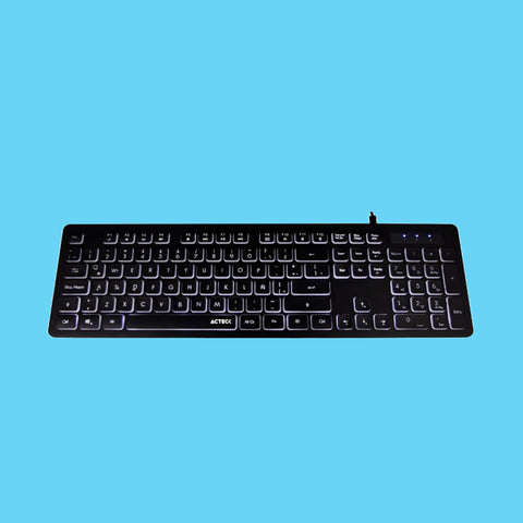 TECLADO ALAMBRICO ACTECK INSPIRE TS425 USB RETROILUMINADO LED COLOR NEGRO (AC-932618)