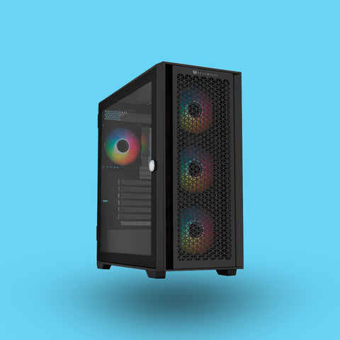 GABINETE BALAM RUSH CARBONO TWIN MATE 7000 CON VENTANA RGB MIDI-TOWER ATX/MICRO-ATX/MINI-ITX USB 3.0/2.0 SIN FUENTE 4 VENTILADORES RGB INSTALADOS NEGRO (BR-938792)