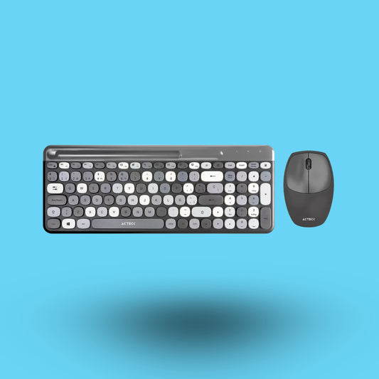 KIT TECLADO Y MOUSE CREATOR CHIC COLORS MK470 INALAMBRICO GRIS (AC-935180)