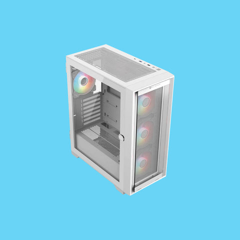 GABINETE BALAM RUSH CARBONO TWIN MATE 7000 CON VENTANA RGB MIDI-TOWER ATX/MICRO-ATX/MINI-ITX USB 3.0/2.0 SIN FUENTE 4 VENTILADORES RGB INSTALADOS BLANCO (BR-938808)