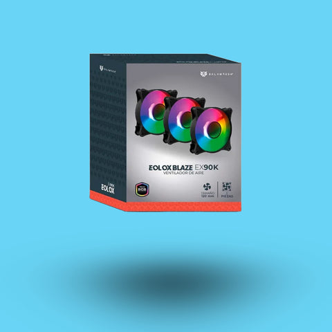 KIT DE 3 VENTILADORES BALAM RUSH EOLOX BLAZE EX90K LEGEND 1200RPM 3PZAS NEGRO (BR-937948)