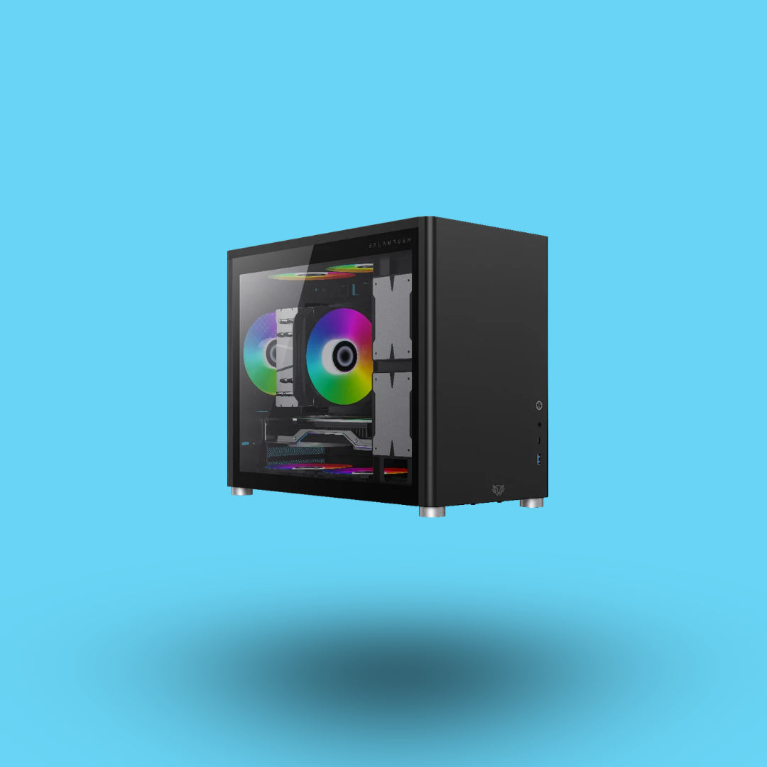 GABINETE GAMER BALAM RUSH ERIS JET GI985 MICRO TORRE SON VENTANA SIN FUENTE NEGRO (BR-934947)