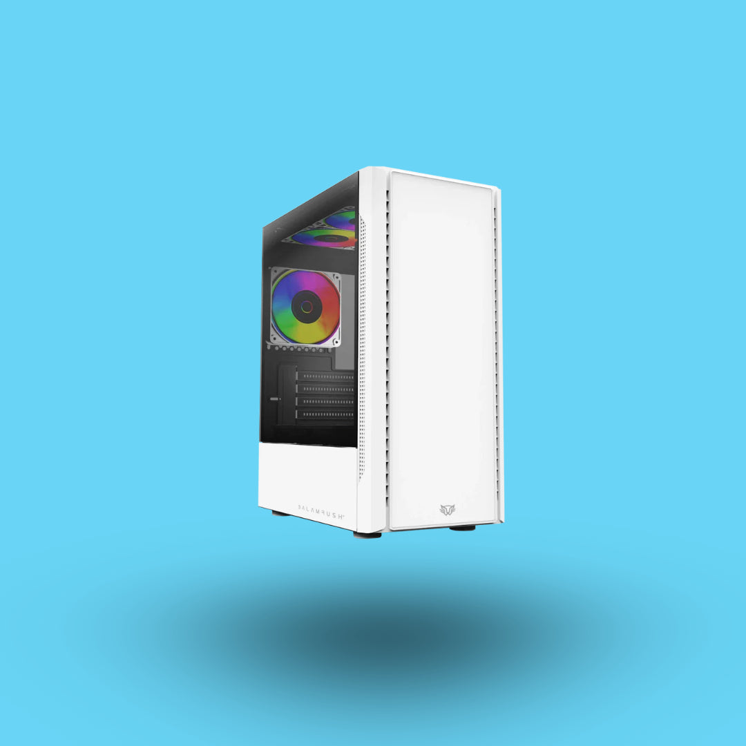 GABINETE BALAM RUSH NYX GI730 MEDIA TORRE SIN FUENTE 3FAN RGB CON VENTANA BLANCO (BR-9361019