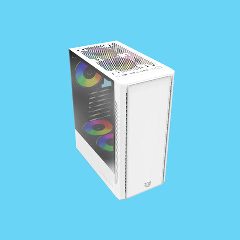 GABINETE BALAM RUSH NYX GI730 MEDIA TORRE SIN FUENTE 3FAN RGB CON VENTANA BLANCO (BR-9361019