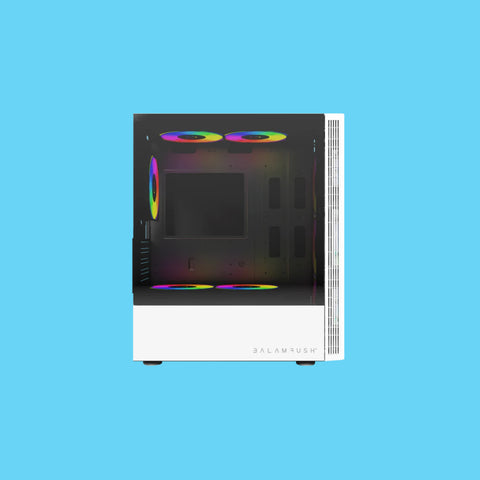GABINETE BALAM RUSH NYX GI730 MEDIA TORRE SIN FUENTE 3FAN RGB CON VENTANA BLANCO (BR-9361019