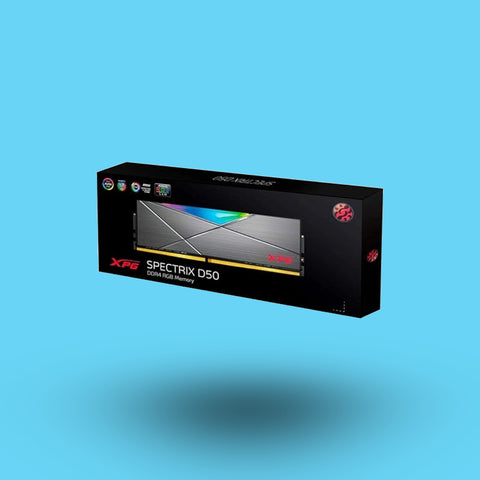 MEMORIA RAM DIMM DDR4 ADATA 8GB XPG D50 RGB 3200MHZ DISIPADOR TITANIO (AX4U32008G16A ST50)