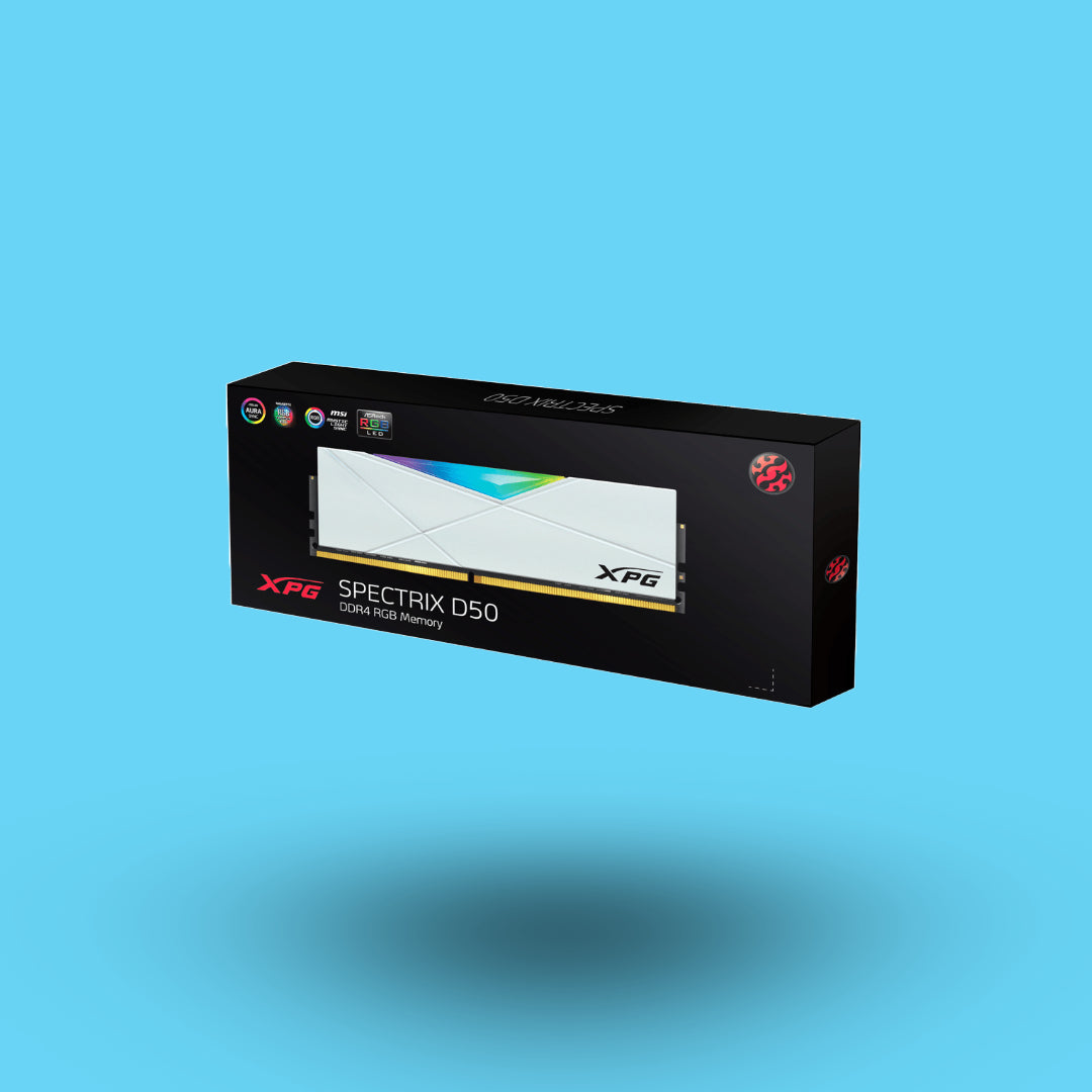 MEMORIA RAM DIMM ADATA XPG D50 8GB DDR4 3200MHZ RGB BLANCA (AX4U32008G16A SW50)