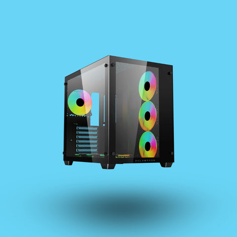 GABINETE BALAM RUSH GAMER TANK PRO GM930 4FAN VENTANA RGB SIN FUENTE NEGRO (BR-935944)