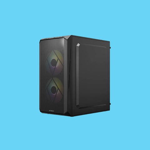 GABINETE ACTECK DOOM GI630 MICRO TORRE FUENTE 500W PANEL IZQ ACRILICO FRENTE MALLA 3 VENTILADORES RGB NEGRO (AC-935739)
