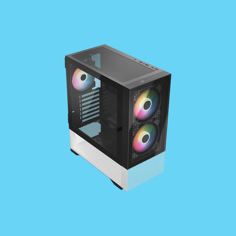 GABINETE BALAM RUSH NITROX CRYSTAL 5500 CBW MIDI-TOWER MICRO-ATX/MINI-ITX USB 2.0/3.0 SIN FUENTE 3 VENTILADORES INSTALADOS NEGRO/BLANCO (BR-938921)