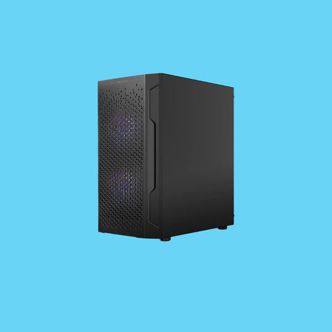 Gabinete Balam Rush Gamer Artic GI725 mATX Micro Torre 3 Ventiladores Panel Izq Cristal + Frente Colmena + Full Color Box sin Fuente Negro